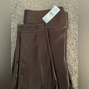 Loft Faux leather leggings. Brown in color. New with tags.